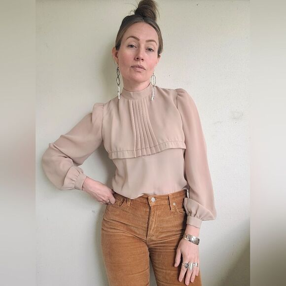 The Francesca Sheer Layered Vintage Blouse S - Picture 2 of 12